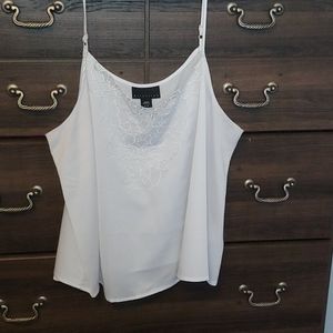 White Lace detail tank top